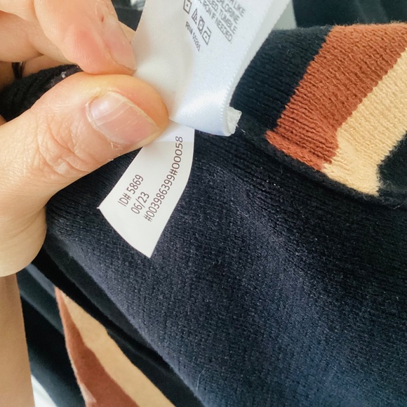 Express Men’s Button Up Collated Sweater Size L Cotton Preppy Brown Black Woven - Picture 10 of 13